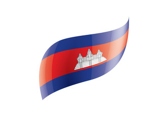 Cambodia flag, vector illustration on a white background