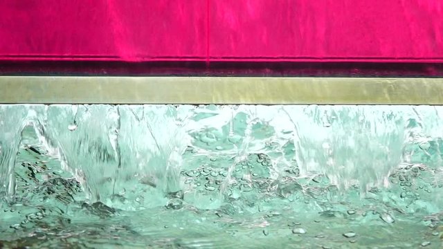 HD 1080p Super slow pink water curtain close up abstract background