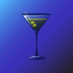 Martini with olives