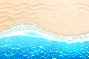 Vector seaside beach azure waves sand coast