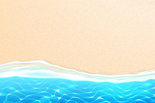 Vector seaside beach azure waves sand coast