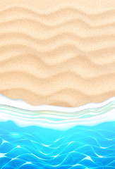 Fototapeta na wymiar Vector seaside beach azure waves sand coast