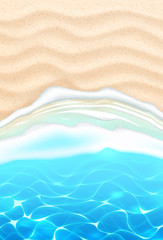 Vector seaside beach azure waves sand coast