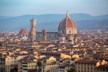 view of Florence at the sunrise time
