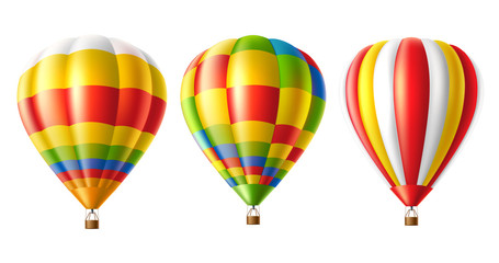 Vector hot air balloon colorful set isolated © belokrylowa
