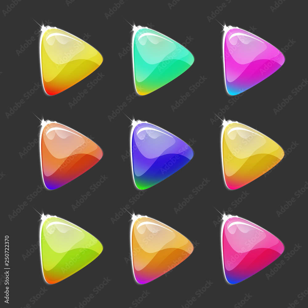 Wall mural vector design for website. set of colored web buttons