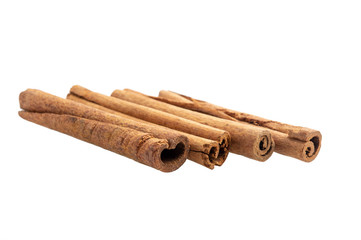 Cinnamon sticks isolated on white background