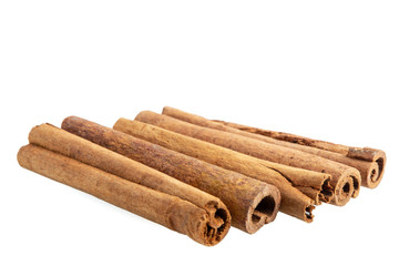 Cinnamon sticks isolated on white background