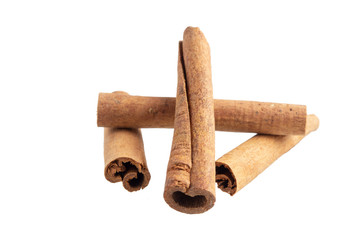 Cinnamon sticks isolated on white background