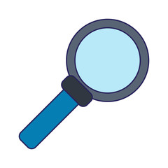 magnifying glass symbol isolated blue lines