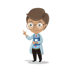 Medical doctor character. Medical profession. Cartoon character. Vector illustration