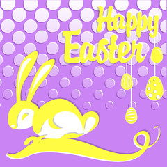 Colorful Happy Easter greeting card. For romantic and easter design, announcements, greeting cards, posters, advertisement