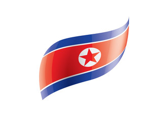 North Korea flag, vector illustration on a white background