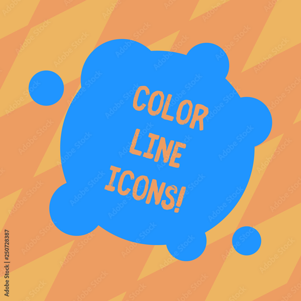 Fototapete text sign showing color line icons. conceptual photo colored figures help us to go faster in way or 