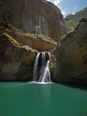 waterfall in konya. green water
