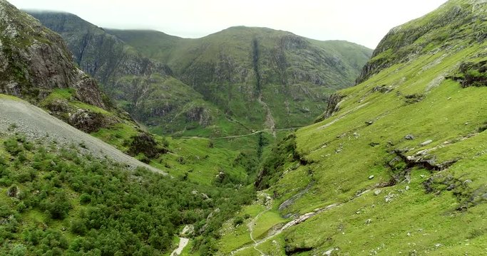 Lost Valley Glen Coe Scotland aerial