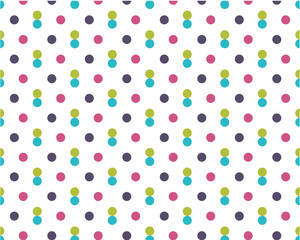 Dirty colored dots on white background. Purple, blue, yellow festive pattern round shape.