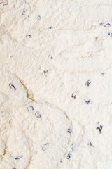 Filling for cake of sweet cottage cheese and raisins