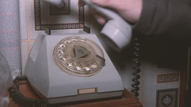 close-up view on old telephone dial