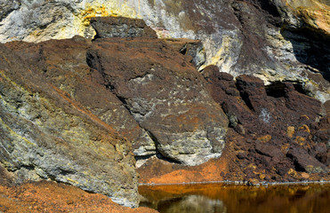 colored mountains and rocks of Rio Tinto, Andalusia, Spain