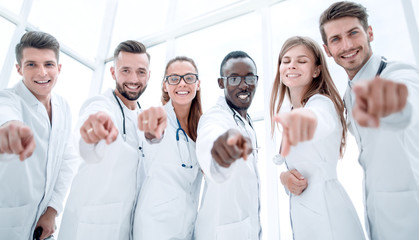 confident doctors colleagues standing together