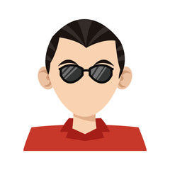 man faceless profile cartoon