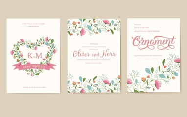 Flower theme for the design of gift flyers. The best cards for a wedding or birthday. Template for decorating of an invitation to flower shop.