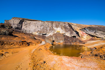 colored mountains and rocks of Rio Tinto, Andalusia, Spain