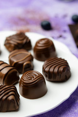 chocolate candies of different shapes
