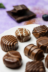 chocolate candies of different shapes