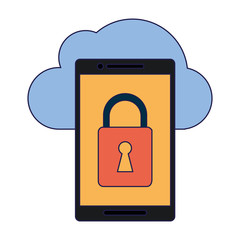 smartphone security system and cloud computing blue lines