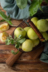 Organic green apples