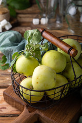 Organic green apples