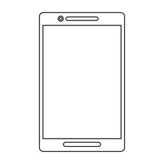 Smartphone mobile technology symbol black and white