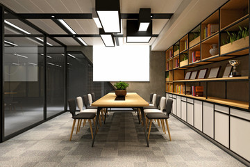 3d render office meeting room