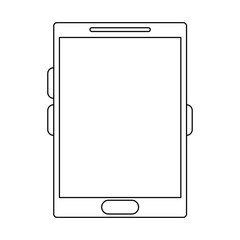 Smartphone mobile technology symbol black and white