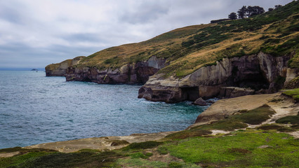 Tunnel Beach near Dunedin in New-Zealand