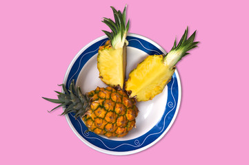 Pineapple on pink background