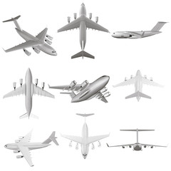 Set with airplanes