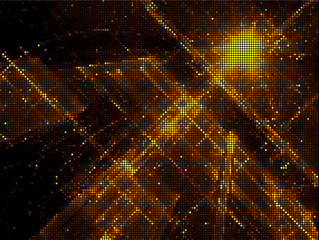 Golden vector background - glowing tech style design