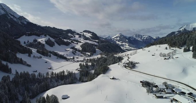 drone view of rougement and gstaad