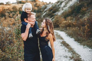 Stylish family in a park 