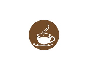 Obraz premium Coffee cup logo template vector icon design