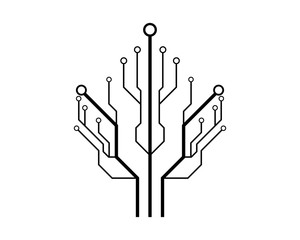 Circuit logo template vector icon illustration design