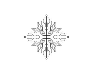 Circuit logo template vector icon illustration design