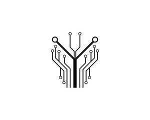 Circuit logo template vector icon illustration design