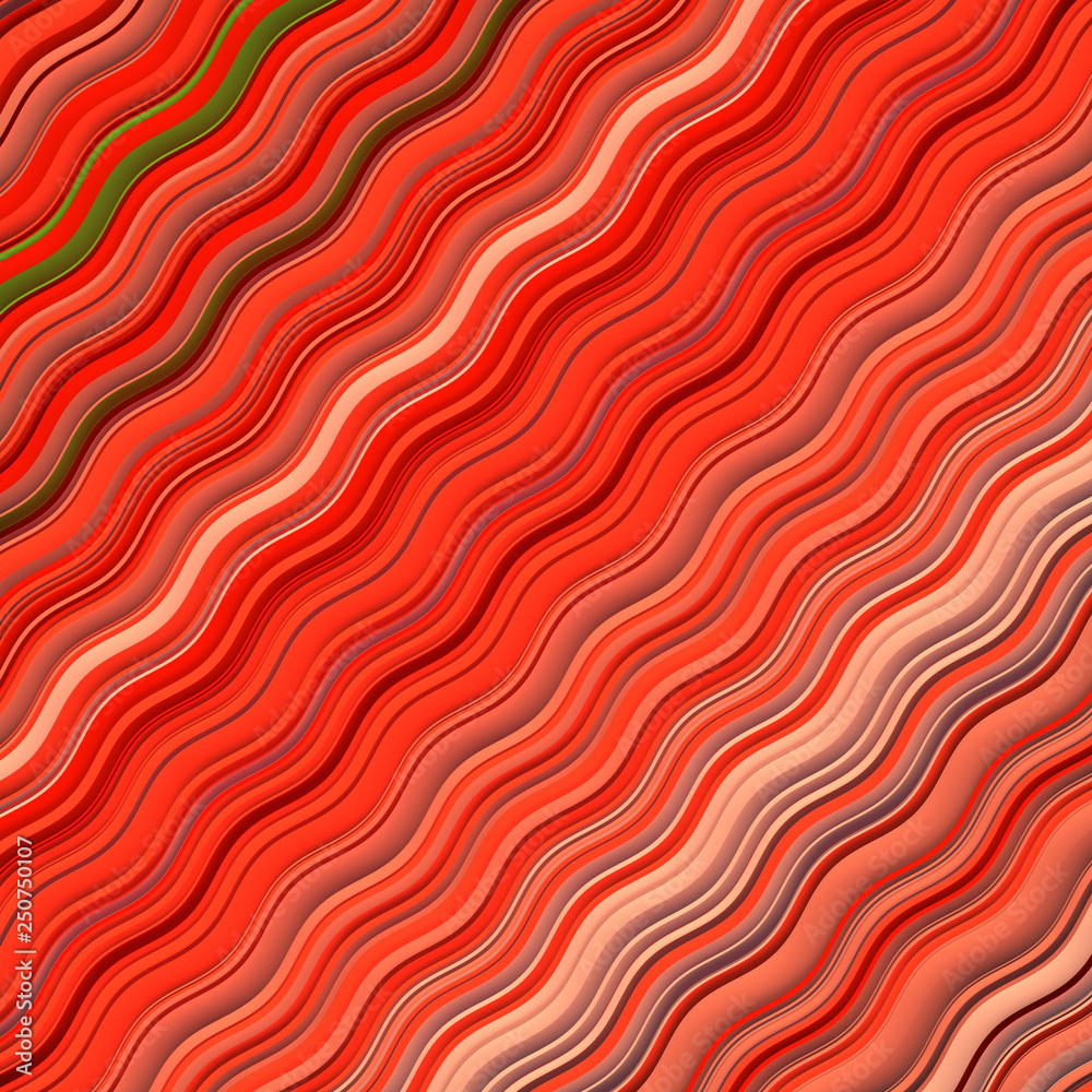 Aufkleber Red colored Wavy Background. Dynamic Effect. Design Template. Modern Pattern. 3d rendering
