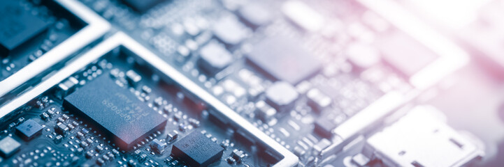 Modern Circuit Board Background Banner