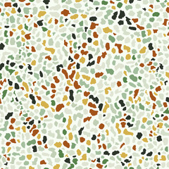 Terrazzo flooring seamless pattern background texture. Abstract vector design for print on floor, wall, tile or textile. 