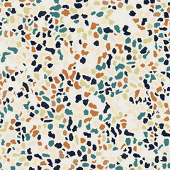 Terrazzo flooring seamless pattern background texture. Abstract vector design for print on floor, wall, tile or textile. 